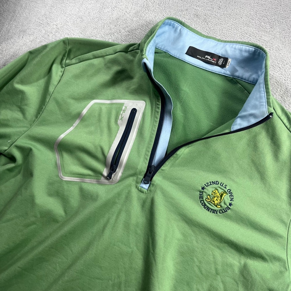 RLX Ralph Lauren 122nd U.S. Open The Country Club Quarter Zip Pullover Green L